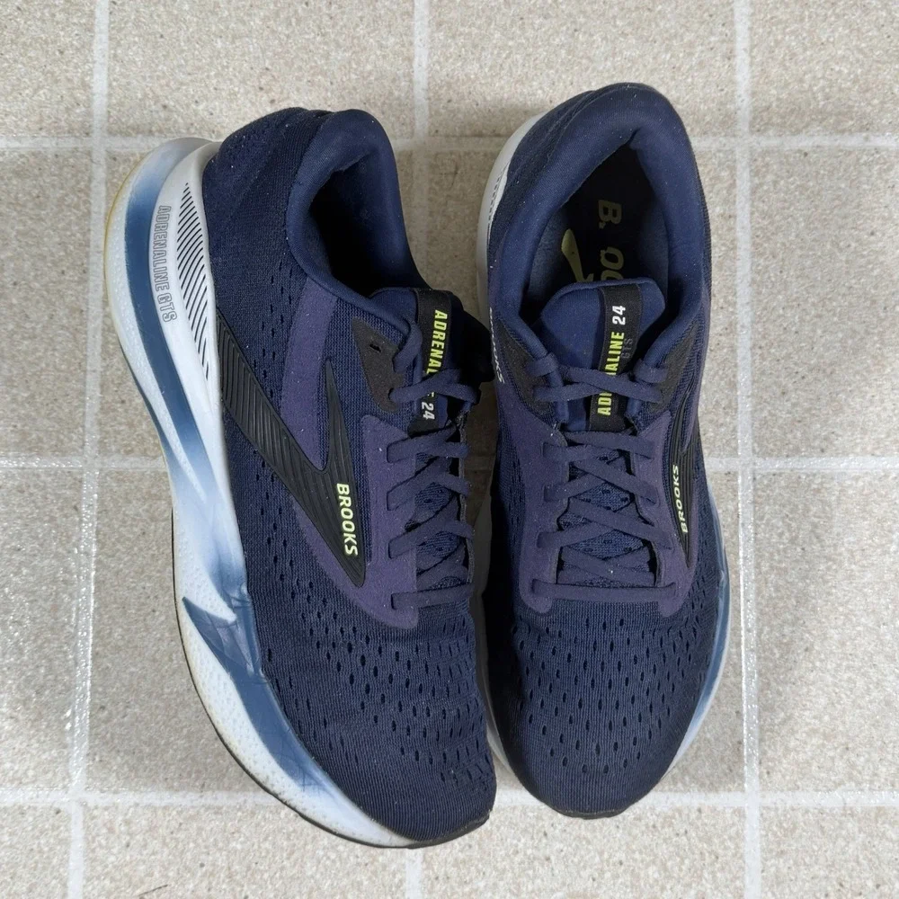 Brooks Adrenaline GTS 24 Mens 10.5 Sneakers Running Shoes Navy Blue 1104371D423